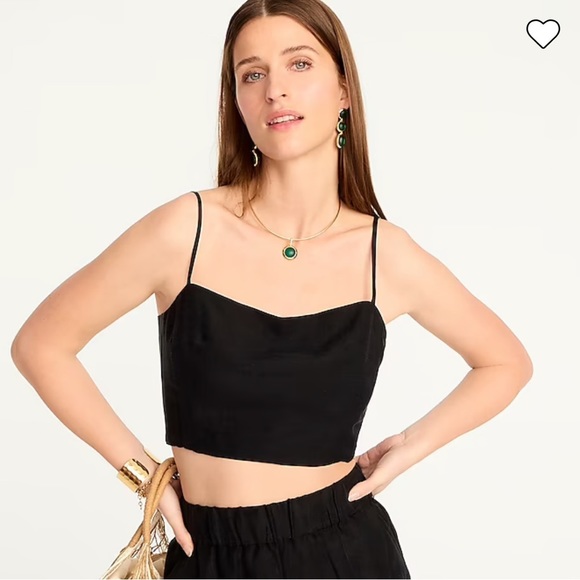 J. Crew Tops - J. CREW Tie-back linen-cupro tank top in black -Size XL